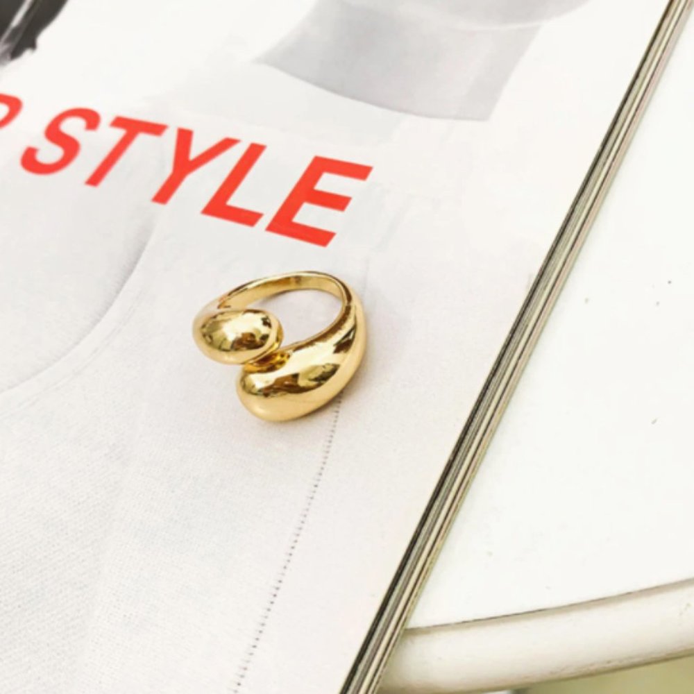 Adjustable gold dome ring - Picture 3 of 4